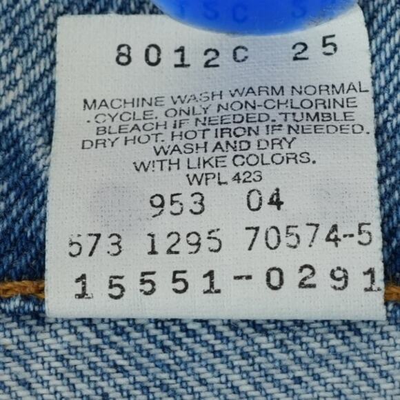 Vtg Levis 551 Jeans 12S (31x28.5) Relaxed Fit Tapered Leg High Rise 1995 USA - Picture 10 of 14